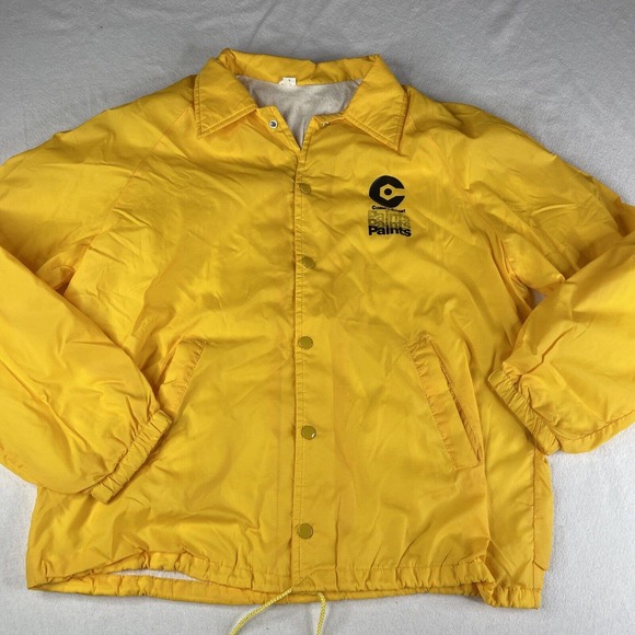 Coast Coast Paints Light Weight Jacket Men Sz L Yellow Hardware Store Vintage - Picture 2 of 13